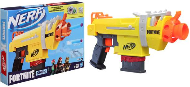 Hasbro Nerf Fortnite SMG-L Motorized Dart Blaster -- Includes 3 Targets Guns & Darts