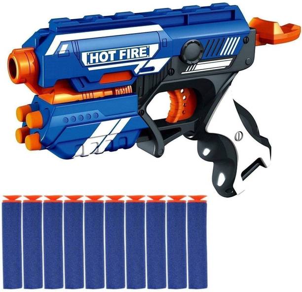 GVP Toys Kids Foam Blaster Gun - Safe and Long Range - 10 Soft Bullets Darts & Plastic Bullets