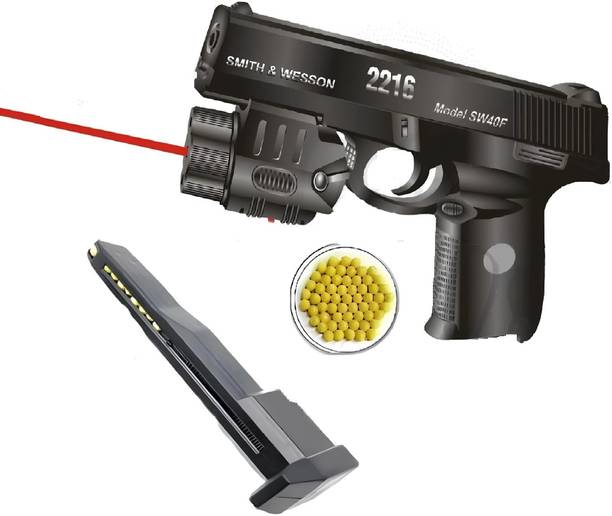 Cambly PUBG Big Laser Mouser Toy Gun - Pistol with Laser Light & 100 BB Bullets |Army| Guns & Darts