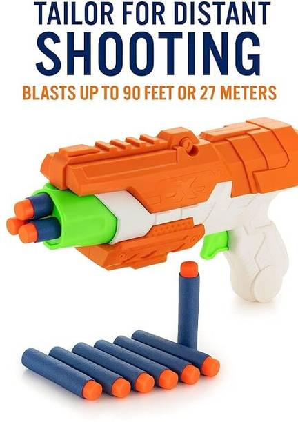 AARTI IMPEX Z Master Soft Bullet Toy Gun for Kids | Foam Dart Blaster with 8 Safe Bullets Darts & Plastic Bullets