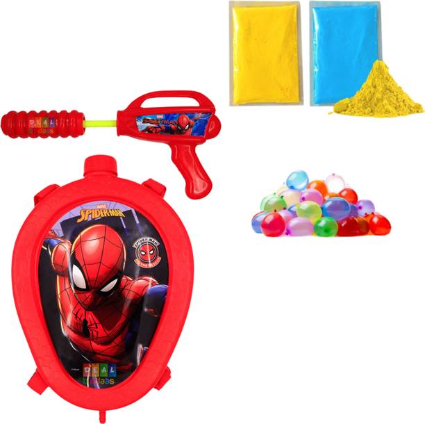 DEALbindaas Spiderman Mask Pichkari Tank Holi Water Pressure Pichkari Back Pack Tank Water Gun