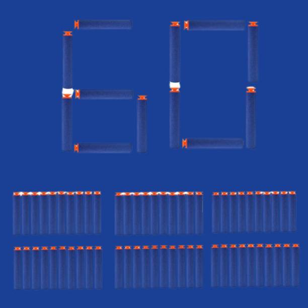 BZILO Multicolor Plastic Foam Toy 60 Bullet Dart Bullets for Nerf N-Strike Guns J_23 Guns & Darts