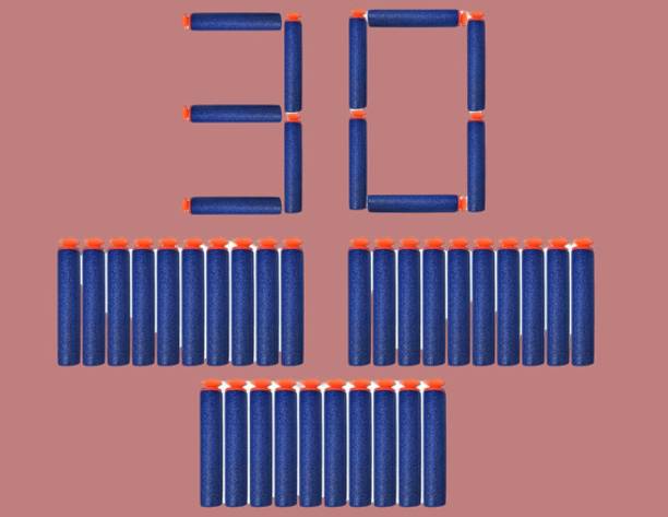 BZILO Multicolor Plastic Foam Toy 30 Bullet Dart Bullets for Nerf N-Strike Guns J_45 Guns & Darts