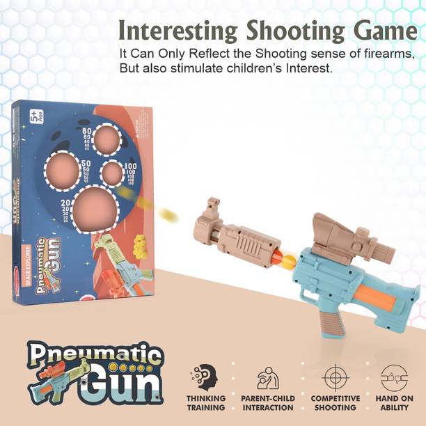 Aditi Toys Space Explorer Pneumatic Gun Include 24 Soft Foam Ball Guns & Darts