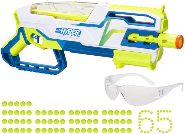 Hasbro Nerf Hyper Bundle, Siege-50 Pump-Action Blaster, 65 Nerf Hyper Rounds Guns & Darts