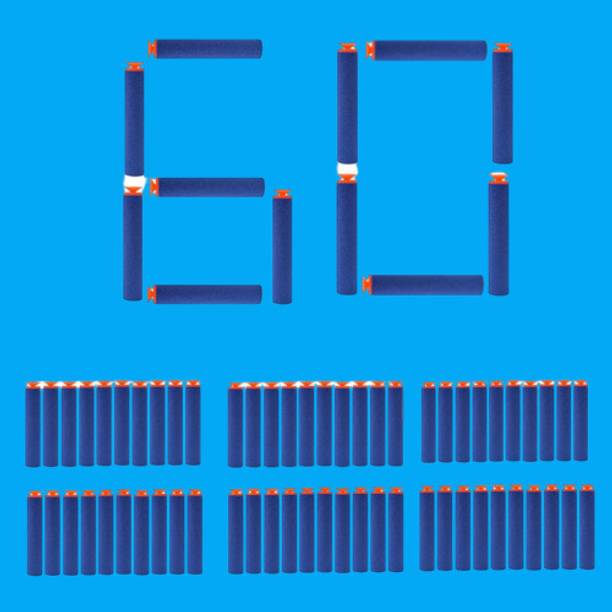 BZILO Multicolor Plastic Foam Toy 60 Bullet Dart Bullets for Nerf N-Strike Guns J_63 Guns & Darts