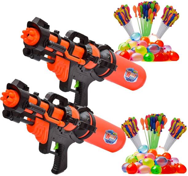 Brown Leaf (2 Pichkari + 6 Magic Balloon)for Children Holi Festival & Summer Pool Party Fun Water Gun