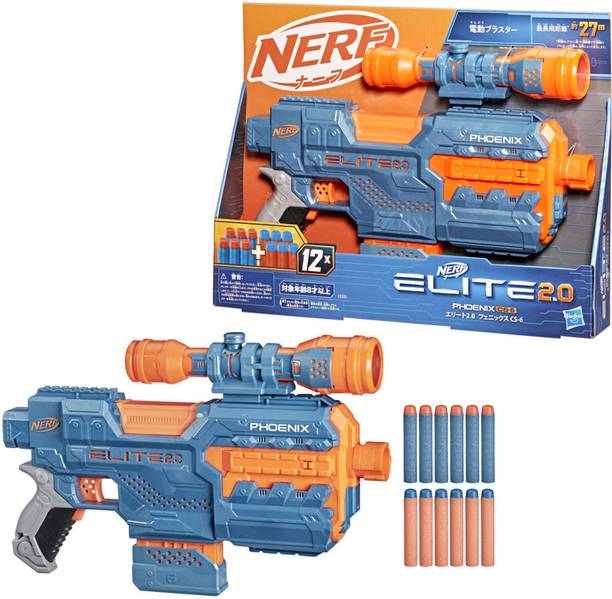 Nerf Elite 2.0 Phoenix CS-6 Motorized Blaster,6-Dart Clip,Scope,Incl. 12 Darts,for 8+ Guns & Darts