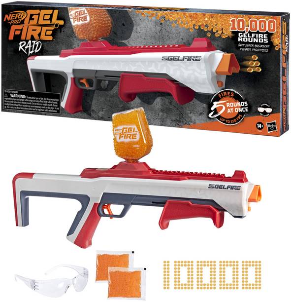 Nerf Pro Gelfire Raid Blaster, Fire 5 Rounds W/ Hopper, Toys For Ages 14 + Guns & Darts