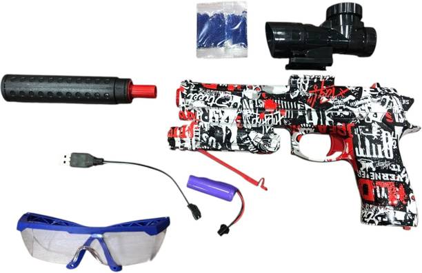 Shivay traders Graffiti Style Electric Gel Gun with Silencer, Scope, Goggles & USB Charger Guns & Darts