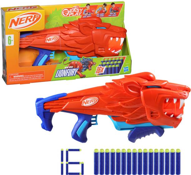 Nerf Junior Wild Lionfury, 16 Elite Darts, Blaster Lion Toys for Age 6+ Guns & Darts