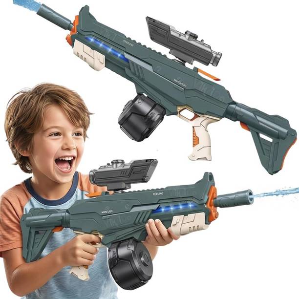 VikriDa Jumbo Electric Water Gun for Holi Auto Absorb, Light Effect, Long Range Water Gun
