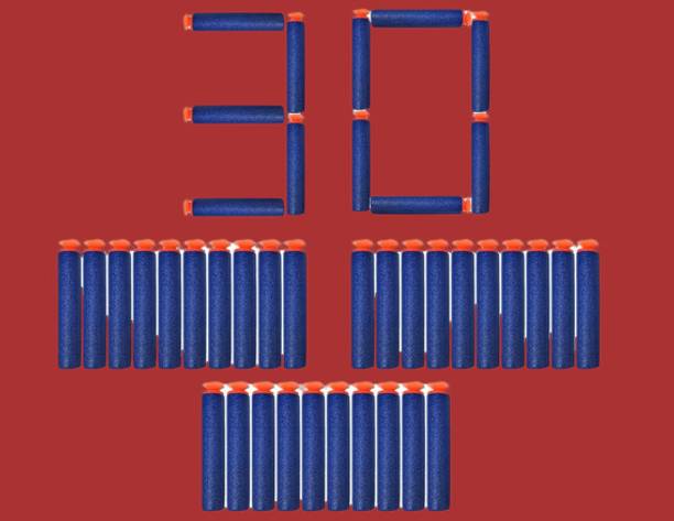 BZILO Multicolor Plastic Foam Toy 30 Bullet Dart Bullets for Nerf N-Strike Guns J_44 Guns & Darts