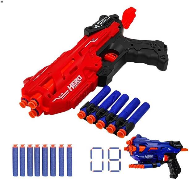 AS TRADERS Hero Soft Bullet Toy Gun with 8 Foam Darts Safe Shooting Blaster for Kids23 Guns & Darts