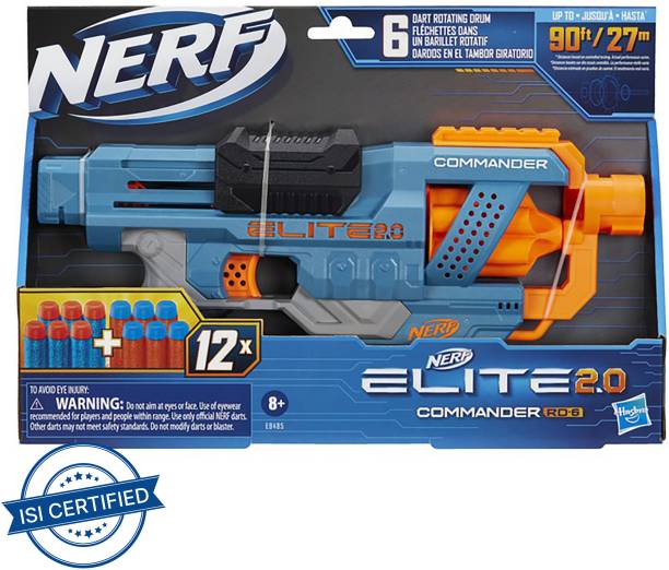 Nerf Elite 2.0 Commander RD-6 Dart Toy Blaster,6-Dart Rotating Drum,Incl. 12 Darts Guns & Darts