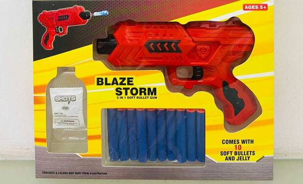Stylein Storm Blaze Toy Gun For Kids with 10 Soft Bullets and Jelly Darts & Plastic Bullets