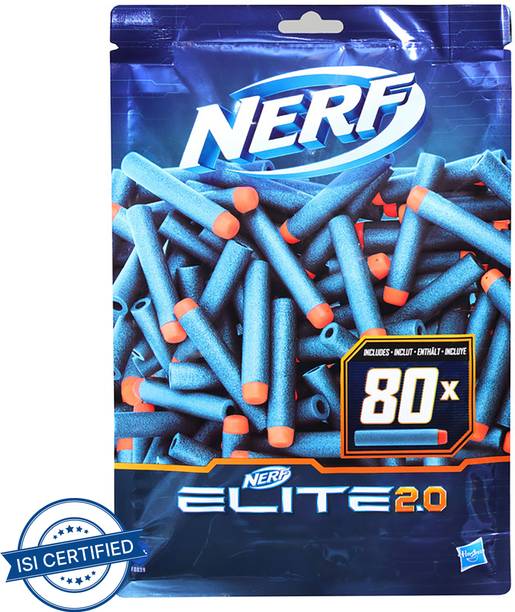 Nerf Elite 2.0 80-Dart Refill Pack ,Includes 80 Elite 2.0 Darts Darts & Plastic Bullets