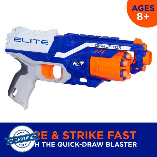 Nerf Elite Disruptor Blaster,Rotating Drum, Slam Fire, incl. 6 Darts; for 8+ Guns & Darts