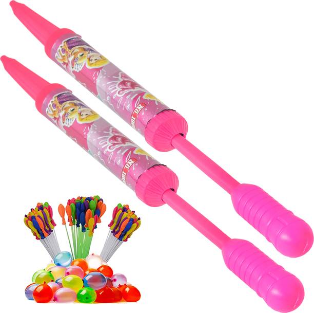 Brown Leaf (2 Pichkari + 3 Magic Balloon)for Children Holi & Summer Pool Party Fun Water Gun