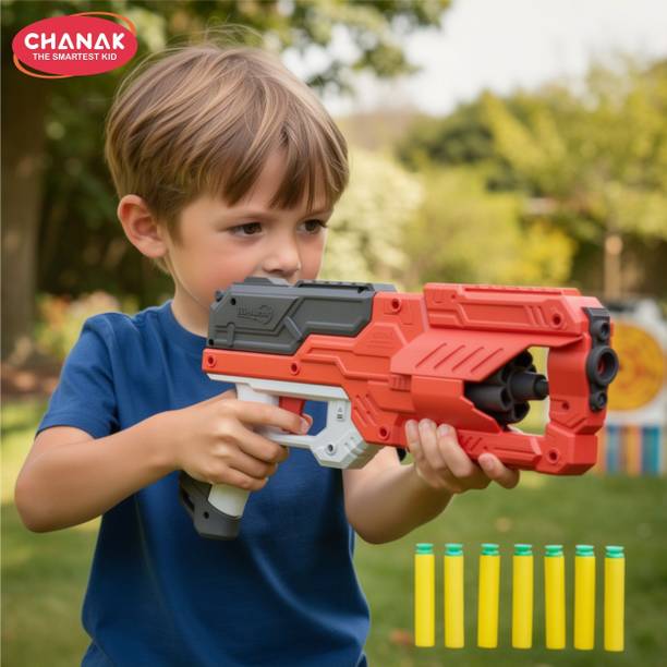 CHANAK High Performance Six Fire Gun, Toy Blaster Gun with 6 Dart Guns & Darts