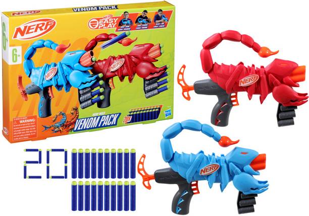 Nerf Wild Venompack, Includes 2 Easy Play Blasters, Scorpion Designs, Ages 6+ Darts & Plastic Bullets