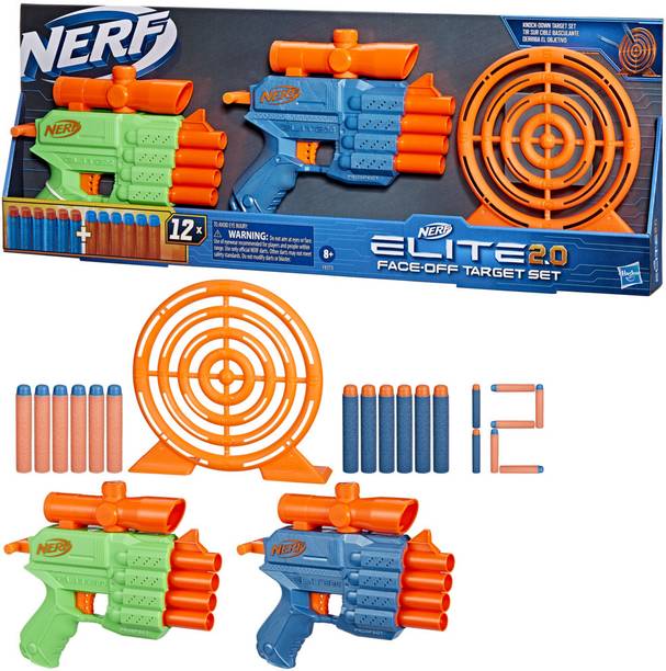 Nerf Elite 2.0 Face Off Target Set with 2 Dart Blasters , Target , 12 Darts Guns & Darts