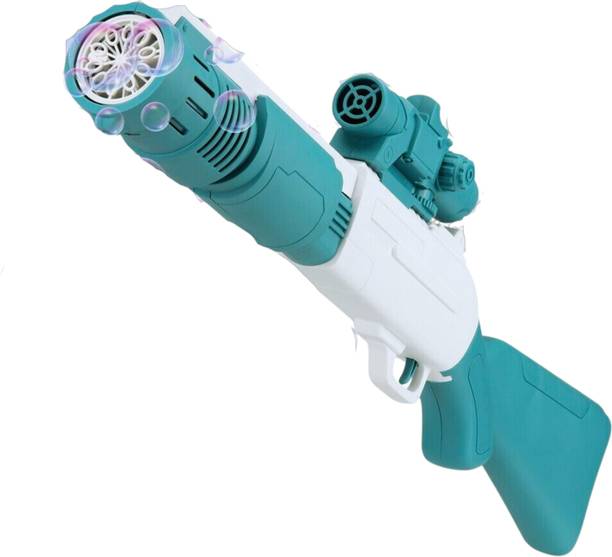DEALbindaas 10 Holes Electric Rifle Bubble Gun with Light & Rechargeable Battery Bubble Gun Diwali Gun