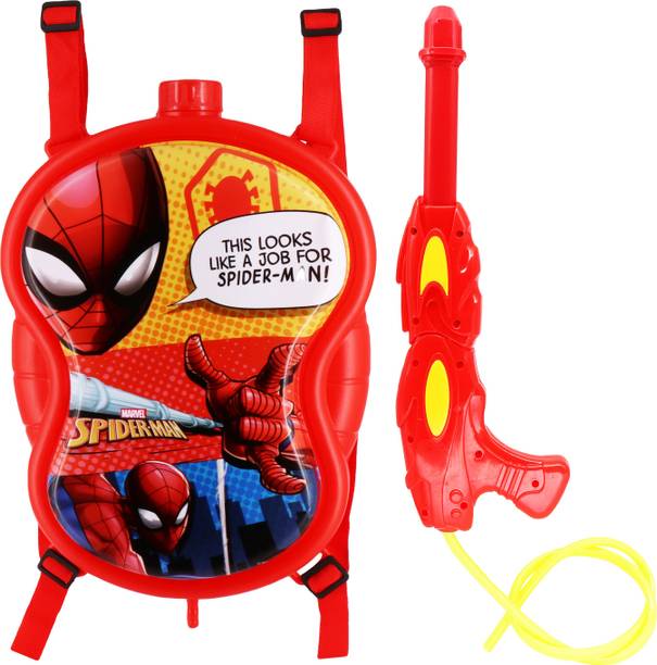 FIDDLERZ Holi Water Gun with High Pressure Holi Pichkari with Back Holding Tank, Holi Litre -Spiderman Super Tank Water Gun