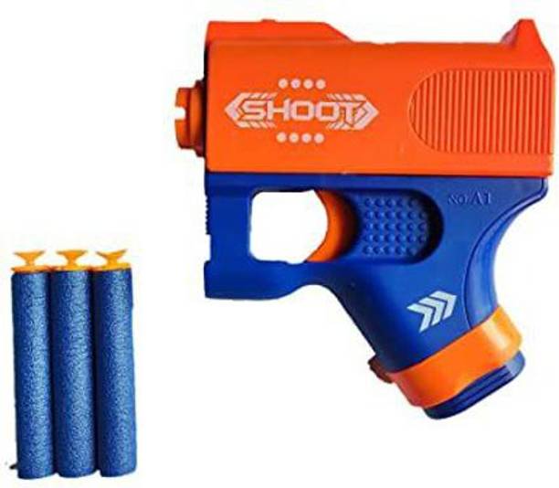 Kmc kidoz Mini Soft Blaster Manual Soft Bullet Shooting Toy with 3 Safe Foam Bullets Guns & Darts