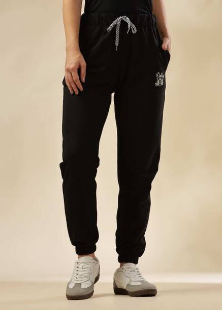 Dollar Missy Women Solid Black Track Pants