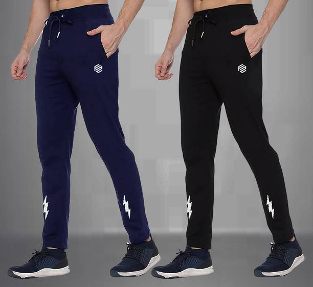 Pack of 2 Men Self Design Multicolor Track Pants