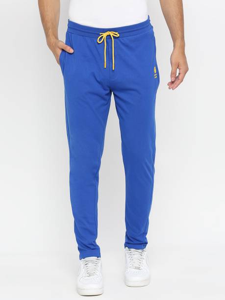 Men Solid Blue Track Pants