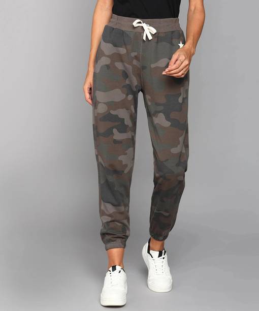 Alan Jones Women Printed Dark Green Track Pants