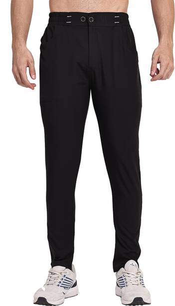 Mashaykh Men Solid Black Track Pants