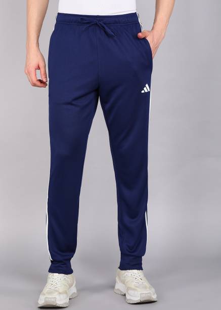 Men Graphic Print Blue Track Pants