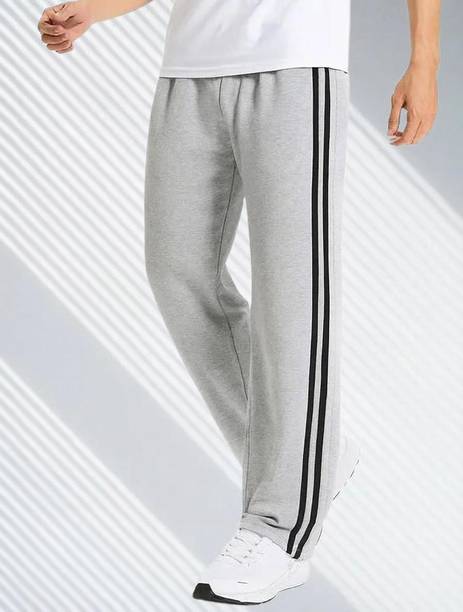 Men Solid Grey Track Pants
