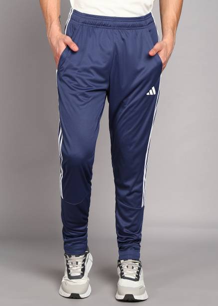 Men Striped Purple Track Pants