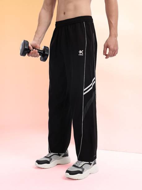 Men Solid Black, Grey Track Pants
