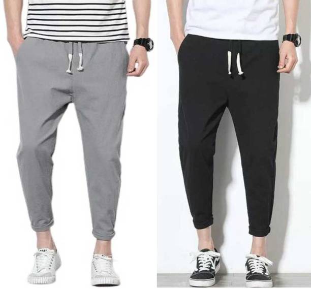 Pack of 2 Men Solid Multicolor Track Pants