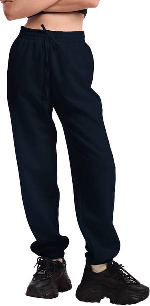 femmora Women Solid Dark Blue Track Pants
