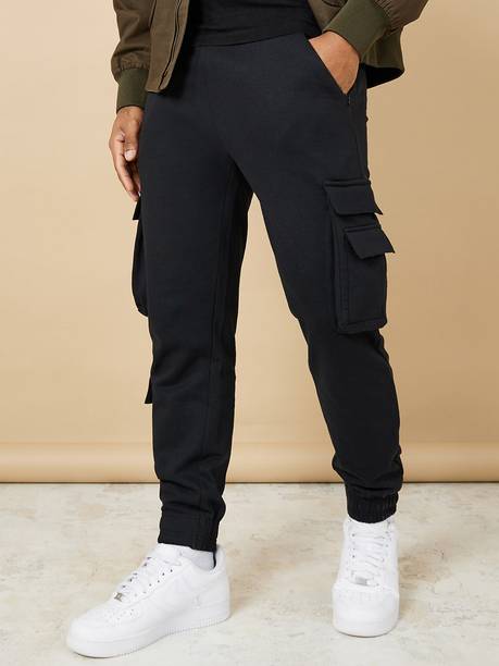 Price History of Styli Solid Men Black Track Pants from Flipkart - Main Image