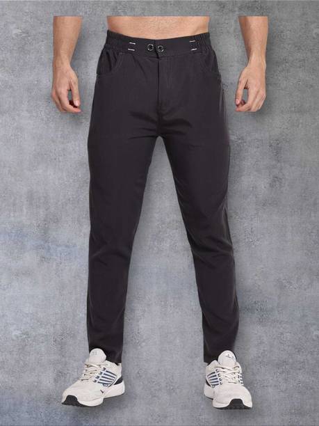 Mashaykh Men Solid Black Track Pants