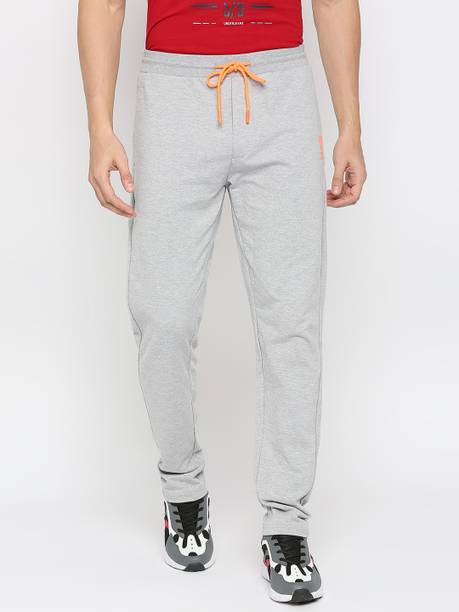 Men Solid Grey Track Pants