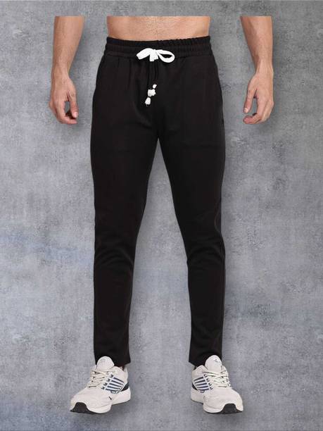 Mashaykh Men Solid Black Track Pants