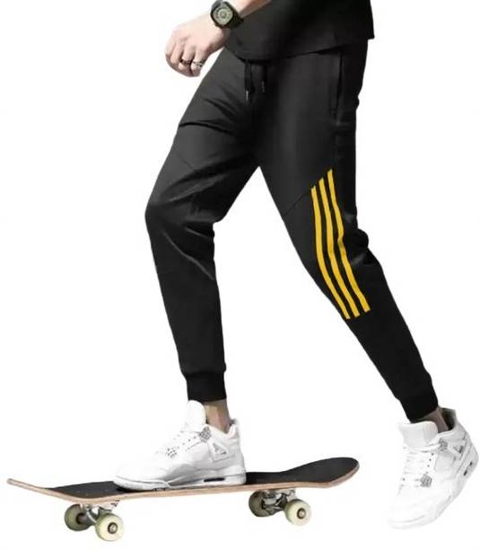 Men Striped Multicolor Track Pants