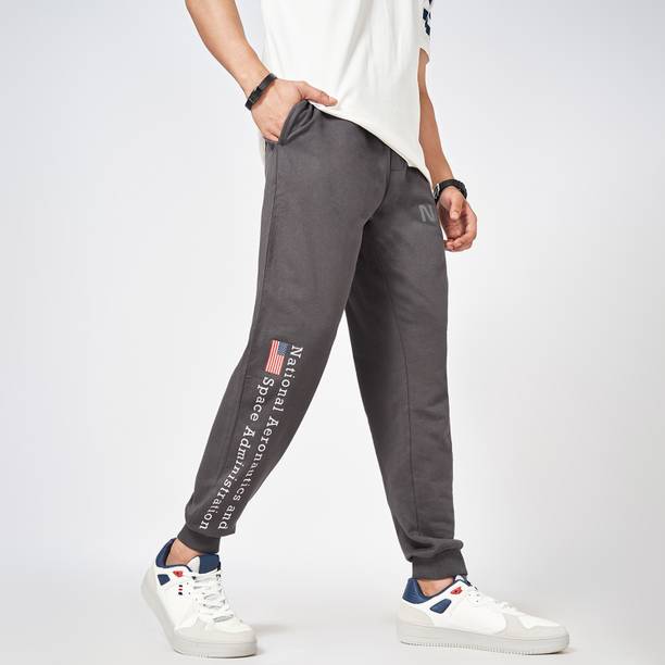 Men Solid Grey Track Pants