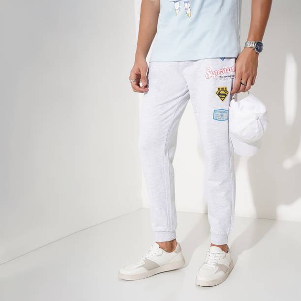 Men Printed Grey Track Pants