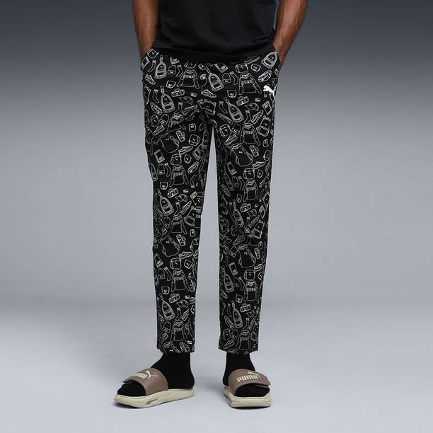 Men Solid Black Track Pants