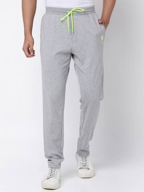 Men Solid Grey Track Pants