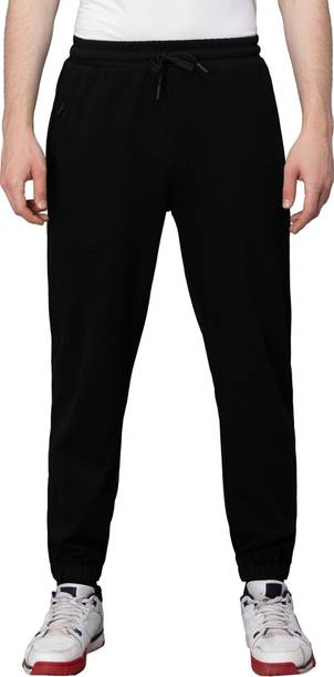 SPORTO Solid Men Black Track Pants